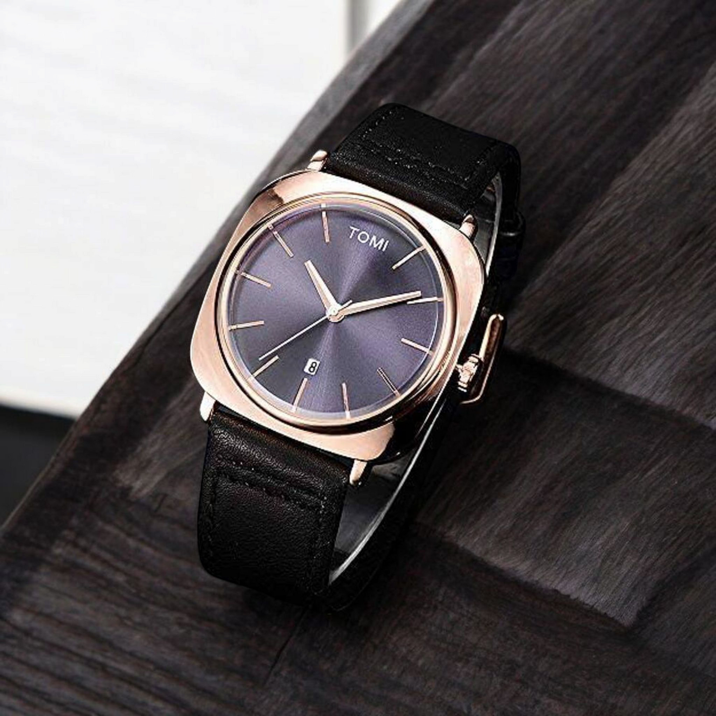 Tomi Luxury Leather Watch Limited Edition Daytona Black