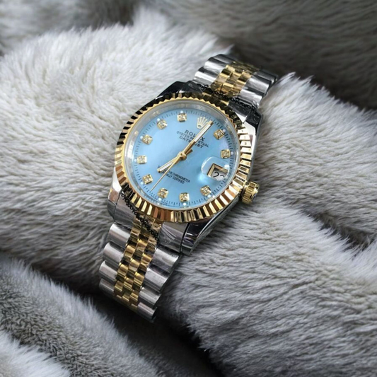 Rolex 36mm Datejust Ice Blue Dial With Yellow Gold Bezel