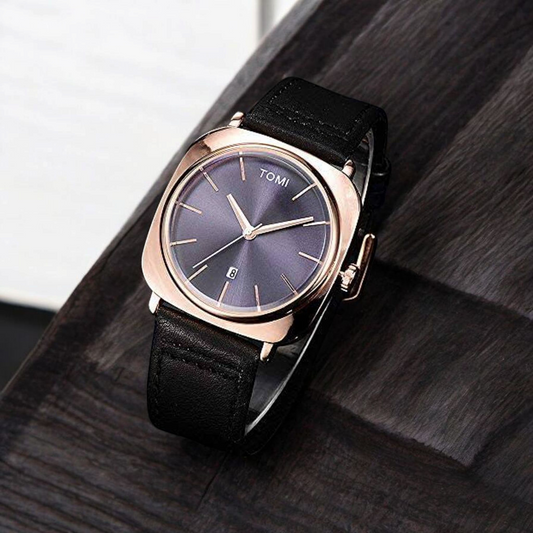 Tomi Luxury Leather Watch Limited Edition Daytona Black