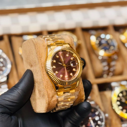 Rolex 36mm Date adjust Red Dial With Yellow Gold Bezel